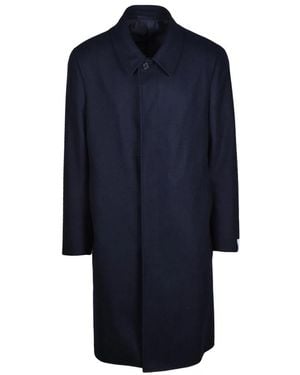 Caruso Single-Breasted Coats - Blue