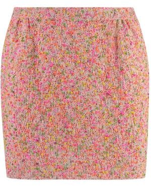 St. John Boucle Knit Skirt - Rood