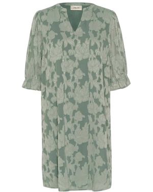 Cream Cryana Dress - Groen