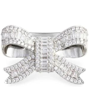 Self-Portrait Accessoires ,Grijs ,Kristallen Strik Broche - Wit