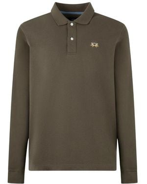 La Martina Piqué Polo Met Geborduurd Logo - Groen