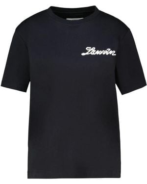 Lanvin Tops ,Zwart ,Nylon Klein Lint T-Shirt