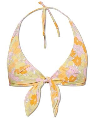 Chloé Bikini-Oberteil Mit Sonnengebleichtem Blumenprint - Mettallic