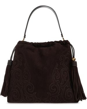 Etro Tassen ,Bruin ,Leer Kalispera Grote Tas - Zwart