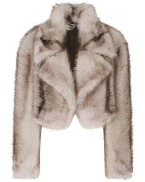 Sportmax Jassen ,Polyester Quantum Fur Coat - Naturel