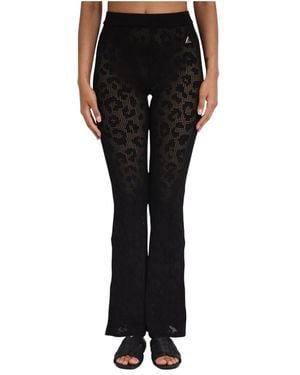 Akep Openwork Straight-Leg Hosen - Schwarz