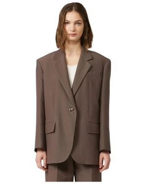 Weekend by Maxmara Jassen ,Bruin ,Leer Blazer Floc