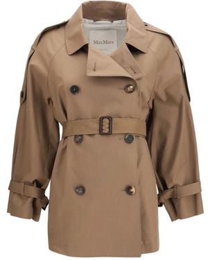 Max Mara Jassen ,Bruin ,Katoen Mtccaroline Korte Trenchcoat - Naturel