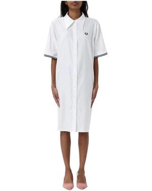 Fred Perry Shirt Dresses - White