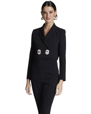 Moskada Crepe Cropped Jas - Zwart