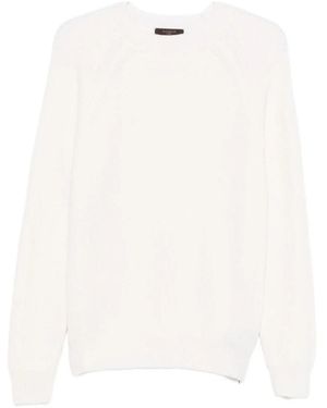 Zanone Weiße Raglanärmel Wollpullover
