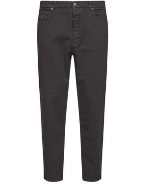 Brunello Cucinelli Broeken ,Bruin ,Cropped Broeken - Grijs