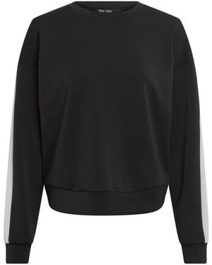 MARC AUREL Hoodies & Sweatvesten ,Zwart ,Polyester Sportief Sweatshirt Met Streepaccent