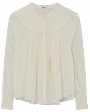 GUSTAV Elegante Weiße Bluse Mit Rüschen-Details