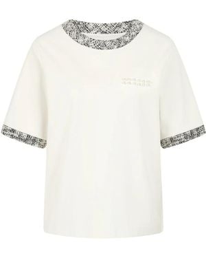 Marc Cain T-Shirt Mit Perlenapplikation - Weiß