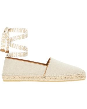 Stella McCartney Logo-Lettering Platte Espadrilles - Wit