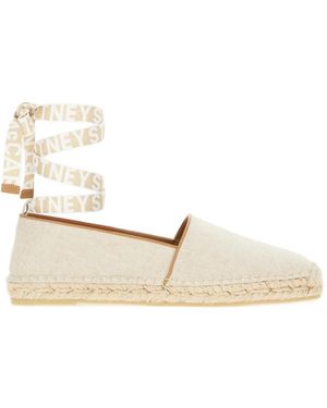 Stella McCartney Logo-Lettering Platte Espadrilles - Wit
