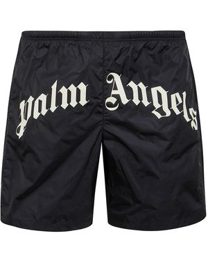 Palm Angels Curved Logo Swimshorts - Schwarz