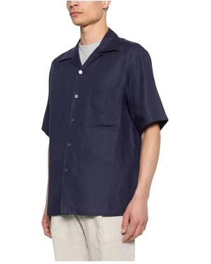 ZEGNA Short Sleeve Shirts - Blue
