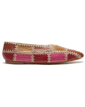 Maliparmi Schoenen ,Roze ,Leer Patchwork Thread Ballet Flat