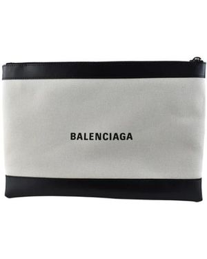 Balenciaga Tassen ,Katoen Clip M Clutch - Grijs
