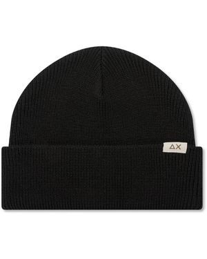Sun 68 Polyester Gerippte Wollmütze - Schwarz