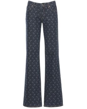 Marine Serre Jeans ,Blauw ,Katoen Moon Bootcut Jeans