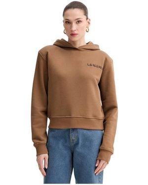 La Mania Hoodies & Sweatvesten ,Bruin ,Katoen Lio Hoodie