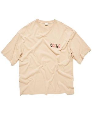 CYCLE Logo print baumwoll t-shirt - Natur