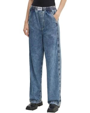 Moschino Relaxed Fit High Waist Denim Jeans - Blauw