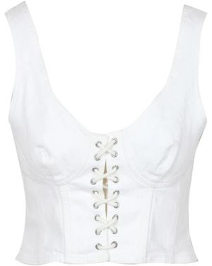 Grifoni Tops ,Wit ,Katoen Mouwloze Top