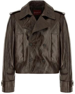 Gucci Leather Jackets - Brown
