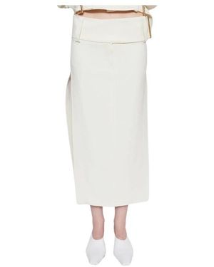 Sportmax Rokken ,Maxi-Rok Met Hoge Taille En Riem - Wit