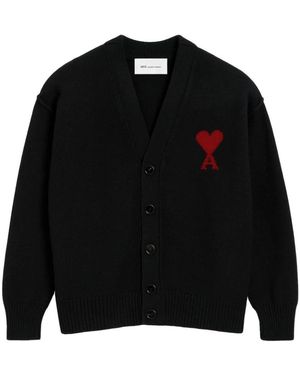 Ami Paris Ami De Coeur Cardigan - Zwart