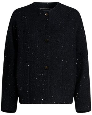 Kiton Truien & Vesten ,Zwart ,Wol Tailored Wollen En Zijden Jas