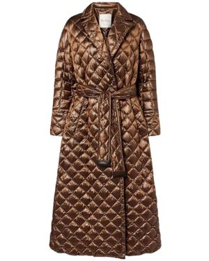 Max Mara Spaces Riemen Down Coat - Bruin