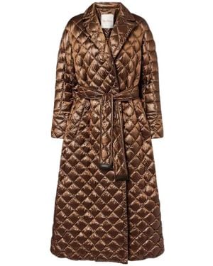 Max Mara Spaces Riemen Down Coat - Bruin