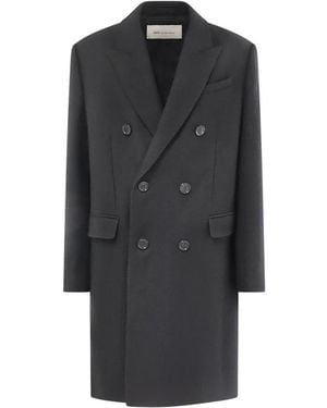 Ami Paris Jassen ,Zwart ,Wol Dubbele-Breasted Jas Van Wol