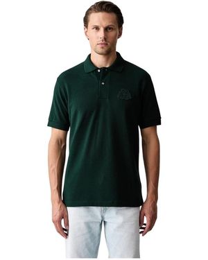 Lacoste Tops ,Groen ,Katoen Classic Fit Piqué Poloshirt Met Geborduurd Schild - Zwart