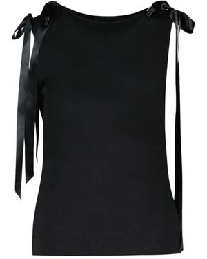 Simone Rocha Bow Ribbon Tail Tank - Zwart