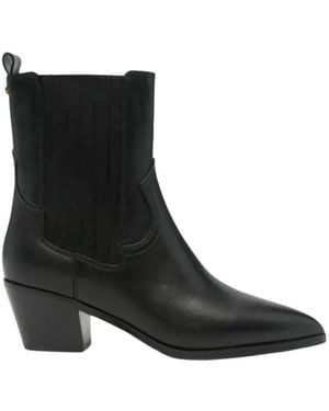 Twinset Spitz Zulaufende Stiefel Mit Einsätzen - Schwarz