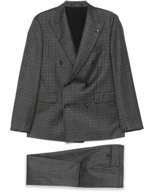 Tagliatore Double Breasted Suits - Black