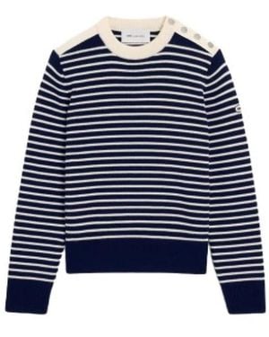 Ami Paris Round-Neck Knitwear - Bleu