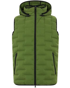 Herno Jassen ,Groen ,Gewatteerd Gilet Met Capuchon