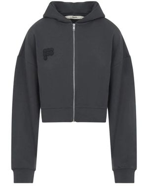 PANGAIA Cropped Zip Up Hoodie - Schwarz