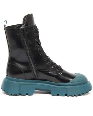 Hogan Anfibio Stiefel Mit Gummi-Zehenkappe - Blau