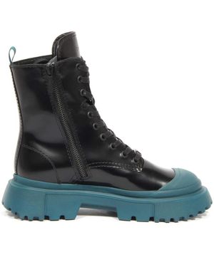 Hogan Lace-Up Boots - Blue