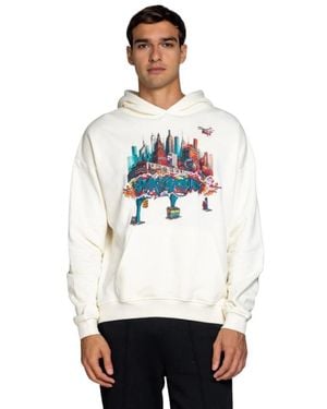 Sprayground Hoodies & Sweatvesten ,Wit ,City Skyline Comfy Hoodie Ivo