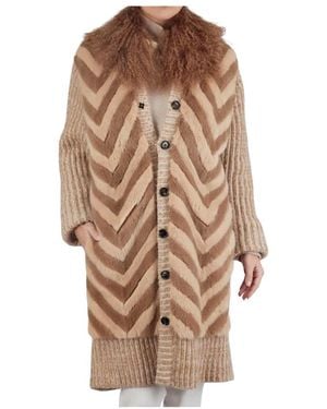 Kiton Single-Breasted Coats - Brown