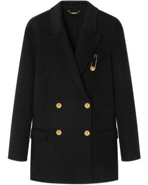 Versace Double-Breasted Coats - Negro